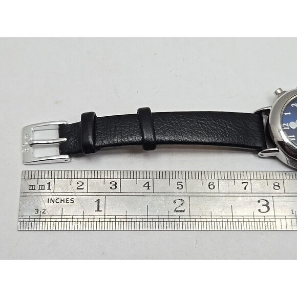 Disney by Seiko Mickey Mouse Musical Quartz Watch Navy Dial Leather New Battery - Picture 9 of 12